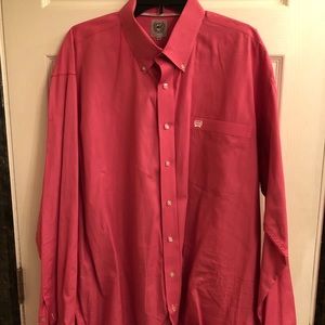 Cinch pink button down shirt
